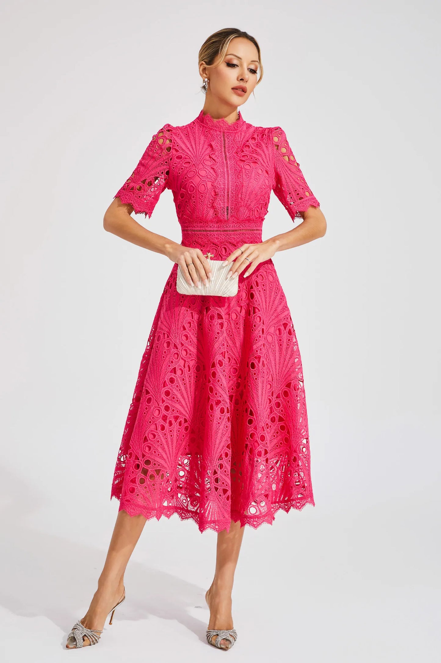 Lexi | Elegant Lace Midi Dress for Women